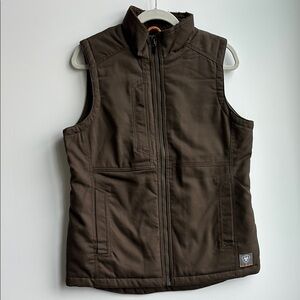 Women’s quilted canvas ARIAT REBAR size M brown vest